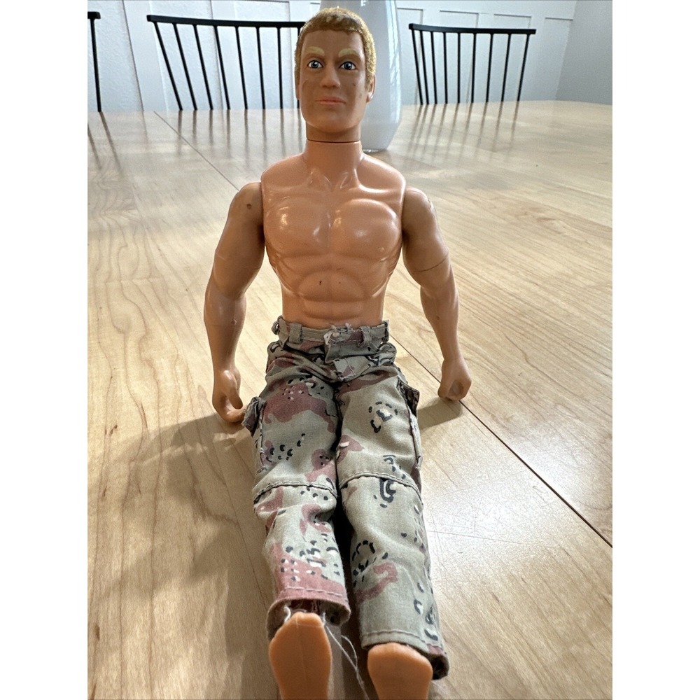 Hasbro GI Joe 12 inch Action Figure Blonde Flocked Hair Camo Pants 1326946